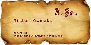 Mitter Zsanett névjegykártya